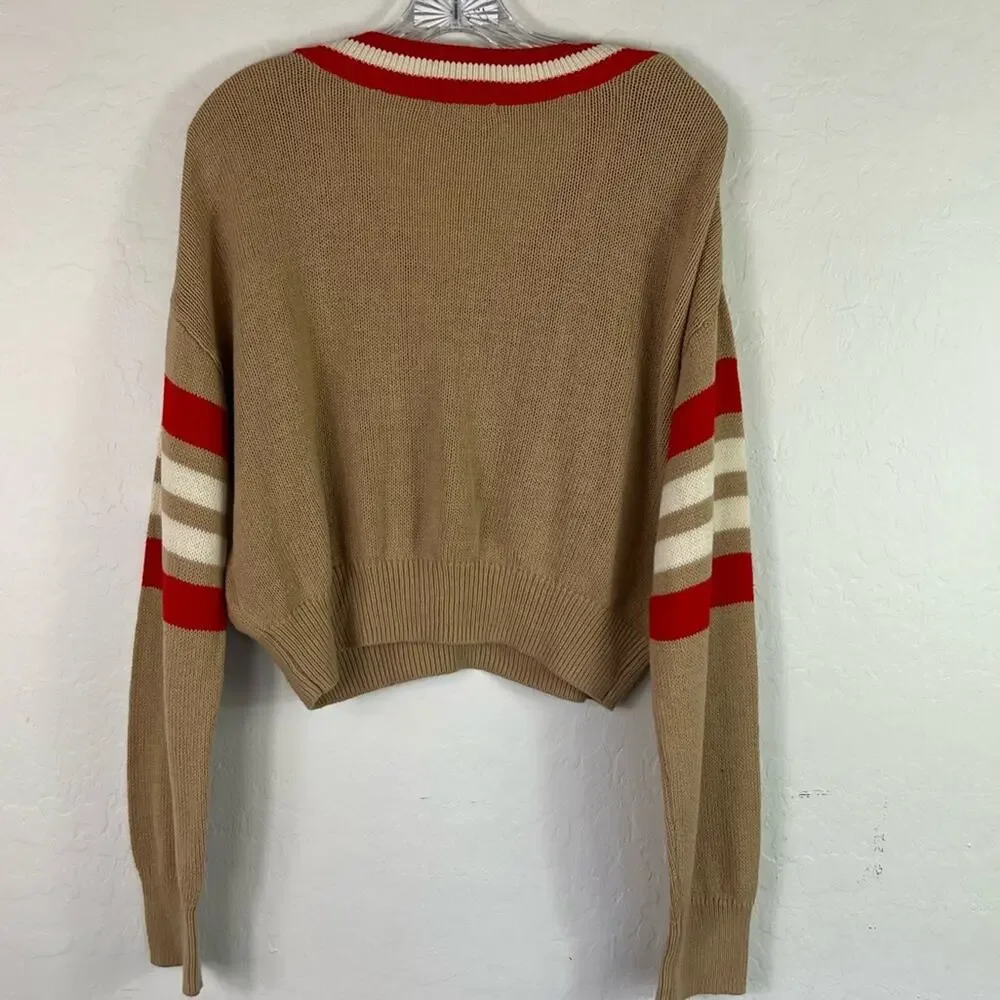 Urban Outfitters Sweater Womens XS Long Sleeve Knit Crop Stripe Vtg - Picture 4 of 10